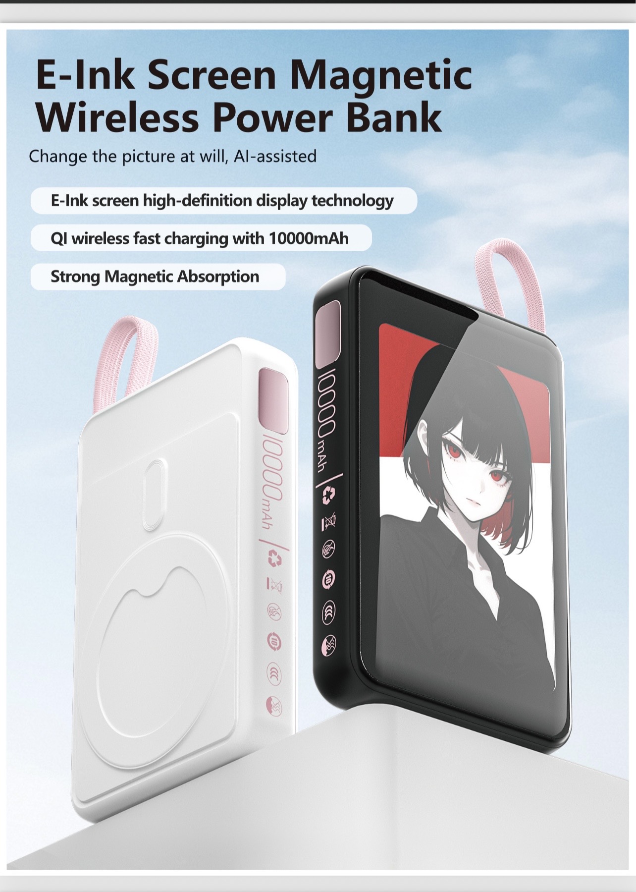 Power Bank Magnétique Écran E-Ink 10000mAh